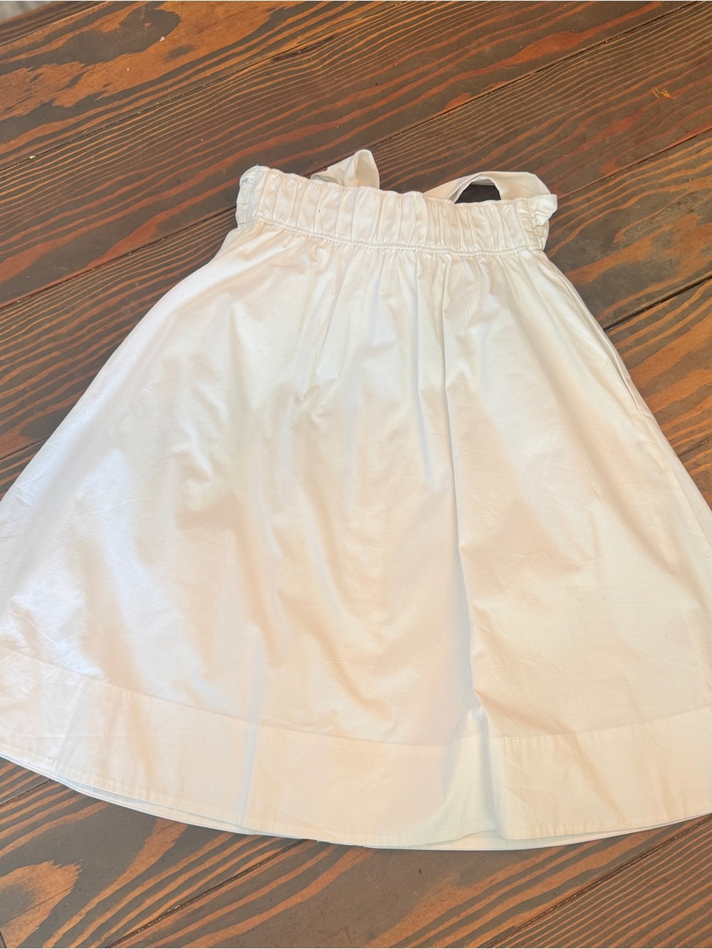 Club Monaco White A-Line Skirt Elastic Waist Tie Front Pockets 00 Knee Length - Picture 3 of 7